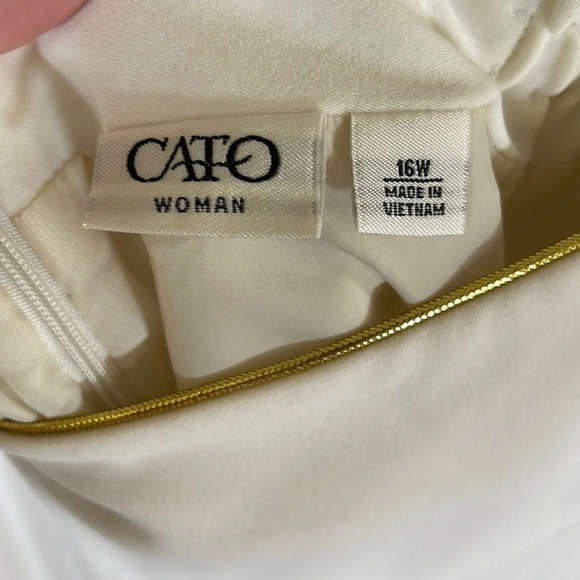 Women’s Cato cream colored long pencil skirt 16W - Picture 3 of 4